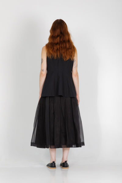 Solange Silk Organiza Skirt - Black