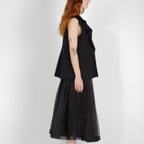 École de Curiosités Solange Silk Organiza Skirt - Black