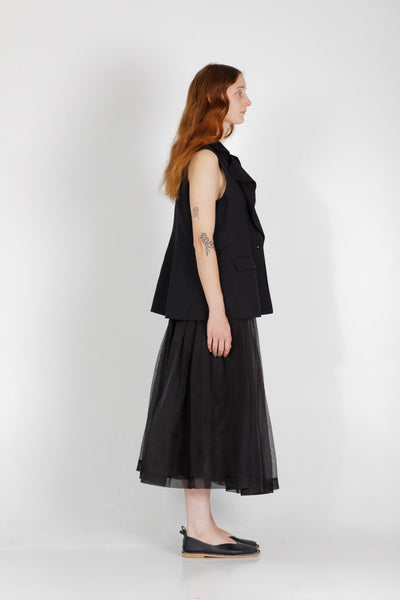 Solange Silk Organiza Skirt - Black