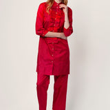Dosa Jodhpur Shirtdress with Ruffle