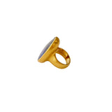 Darlene De Sedle 22K Yellow Gold Gem Quality Oval Black Opal Ring