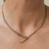 18K Yellow Gold Thin Alligator Wrap Necklace