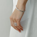 18K White Gold Diamond Scribble Ring