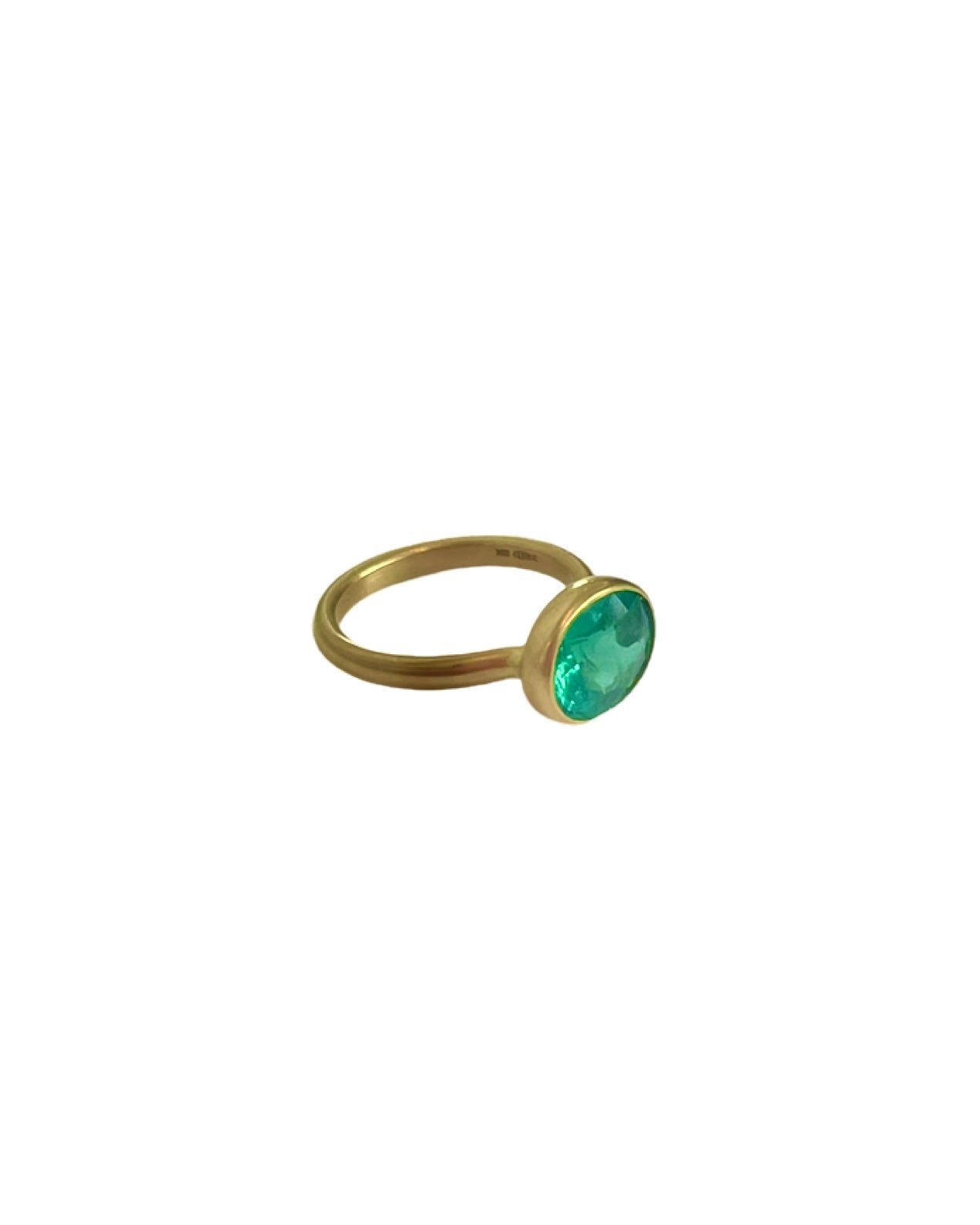 22K Yellow Gold Emerald Princess Ring