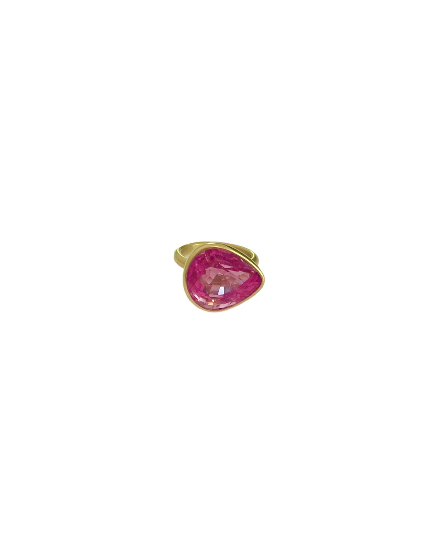 22K YG Pink Candy Tourmaline Princess Ring