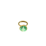 22K Yellow Gold Green Tourmaline Princess Ring