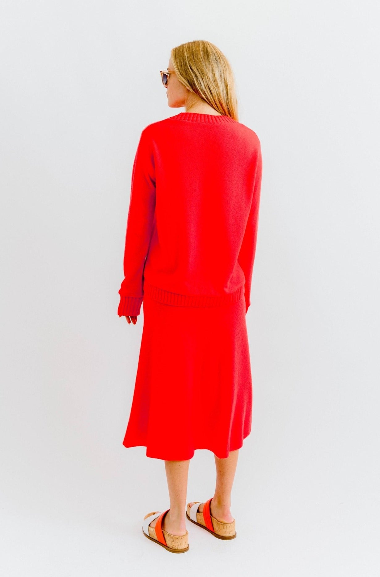 The-Elder-Statesman-A-line-skirt-red-amarees