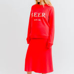 The-Elder-Statesman-A-line-skirt-red-amarees