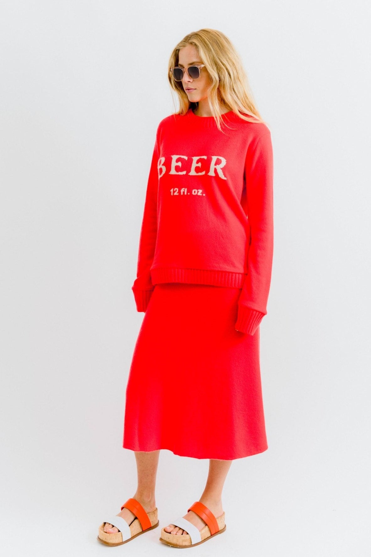 The-Elder-Statesman-A-line-skirt-red-amarees