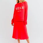 The-Elder-Statesman-A-line-skirt-red-amarees