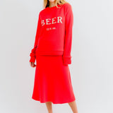 The-Elder-Statesman-A-line-skirt-red-amarees