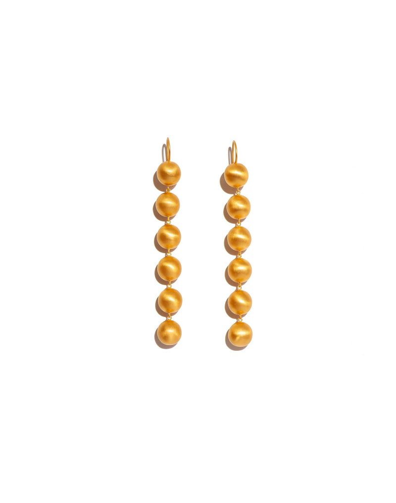22K Yellow Gold 6 Drop Rivieres Earrings
