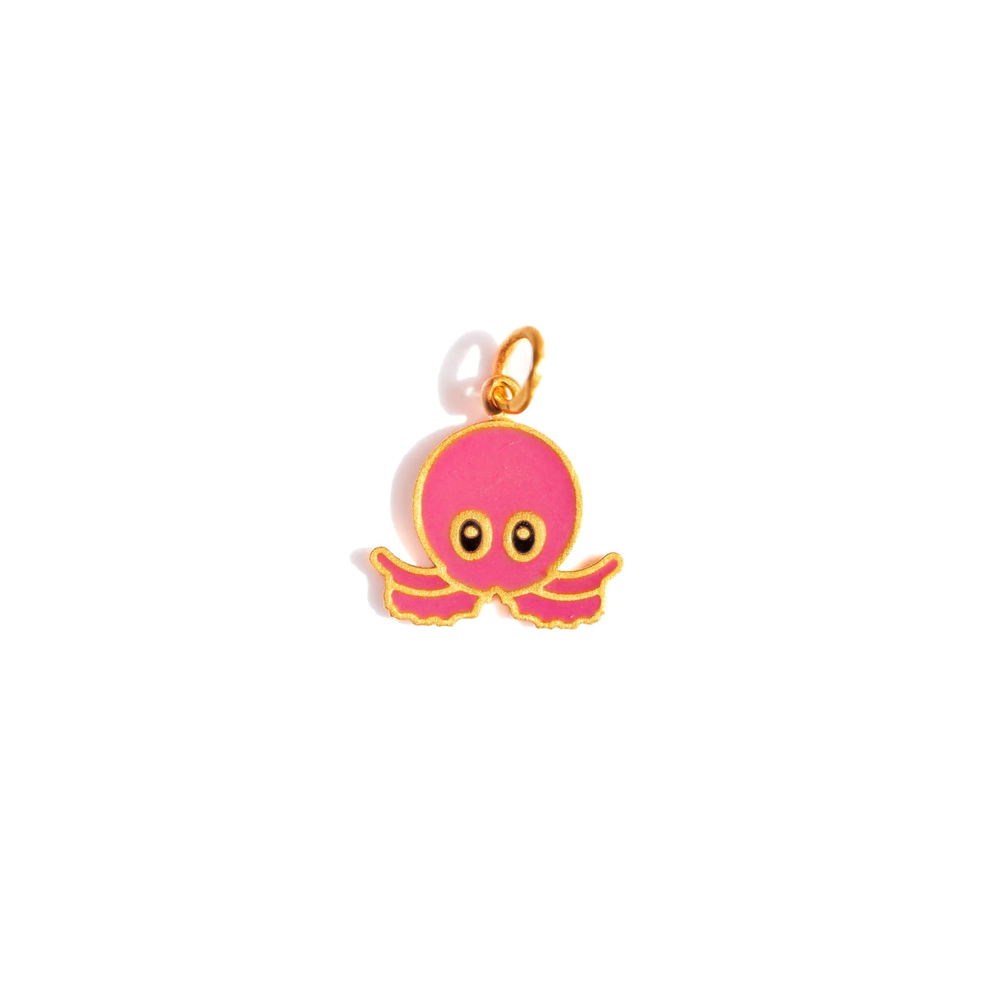 22K Yellow Gold Enamel Octopus Charm Bracelet