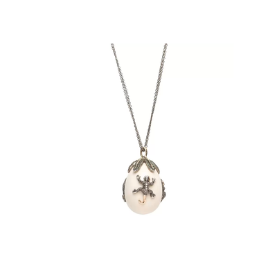 Monkeys on Mammoth Egg Necklace