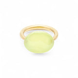 Marie-Hélène De Taillac 22K Yellow Gold Phrenite Oval Cabochon Ring