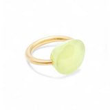 Marie-Hélène De Taillac 22K Yellow Gold Phrenite Oval Cabochon Ring