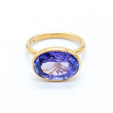 Marie-Hélène De Taillac 22K Yellow Gold Tanzanite Princess Ring