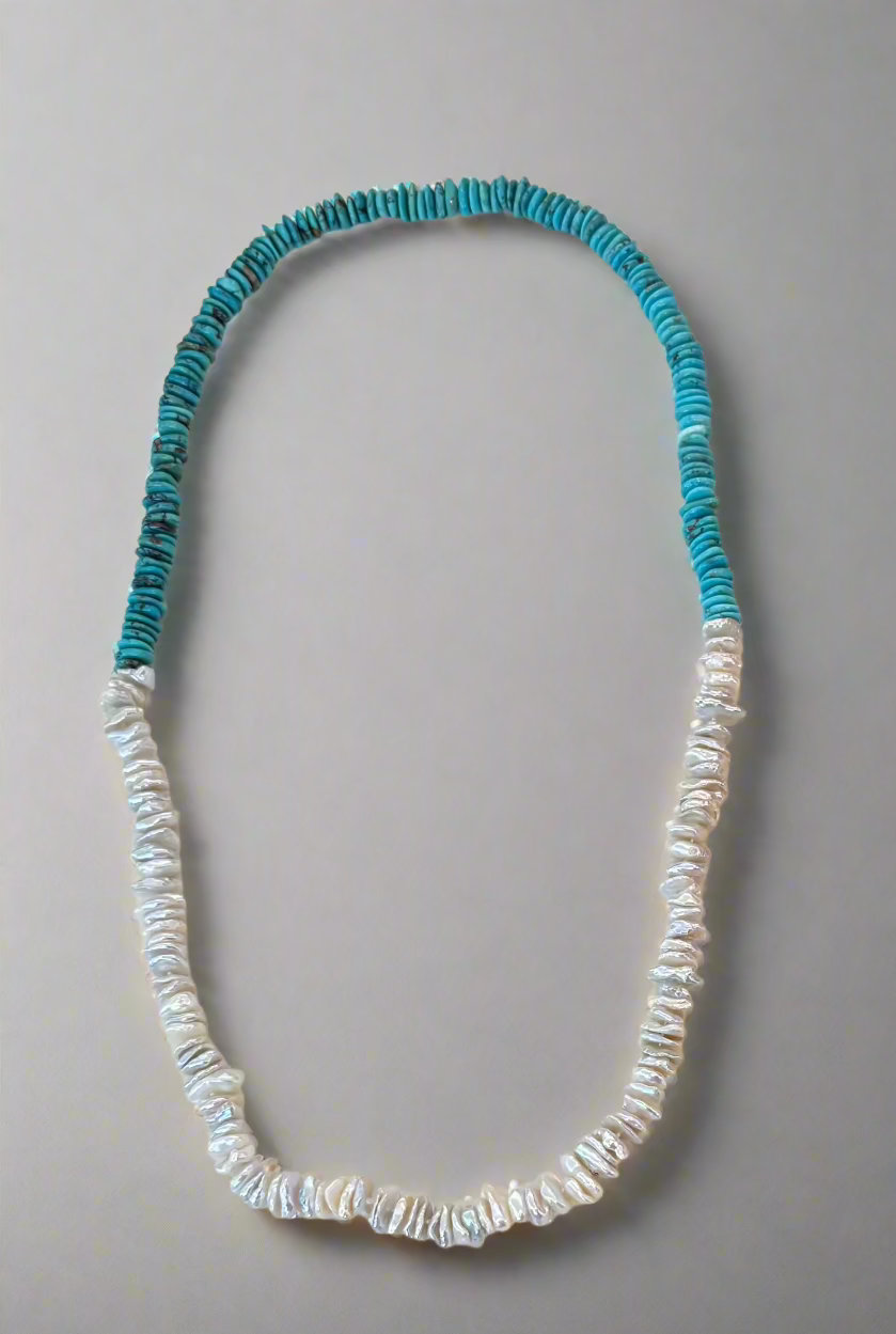 Turquoise Heishi and Freshwater Keshi