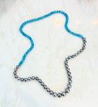 Sleeping Beauty Turquoise Heishi and Tahitian Round Pearls