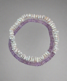 Faceted Amethyst Beads and Freshwater Keshi
