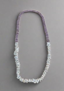 Faceted Amethyst Beads and Freshwater Keshi