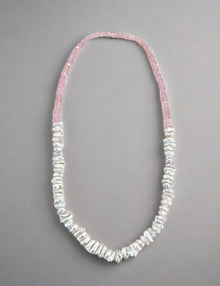 Pink Faceted Morganite Beads with Freshwater Keshi