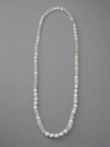 Faceted Moonstone Beads and Australian Southsea Pearls