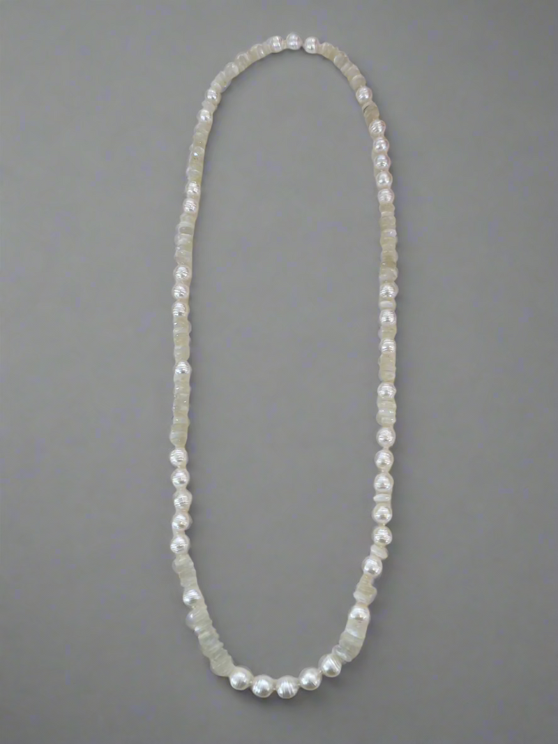 Faceted Moonstone Beads and Australian Southsea Pearls