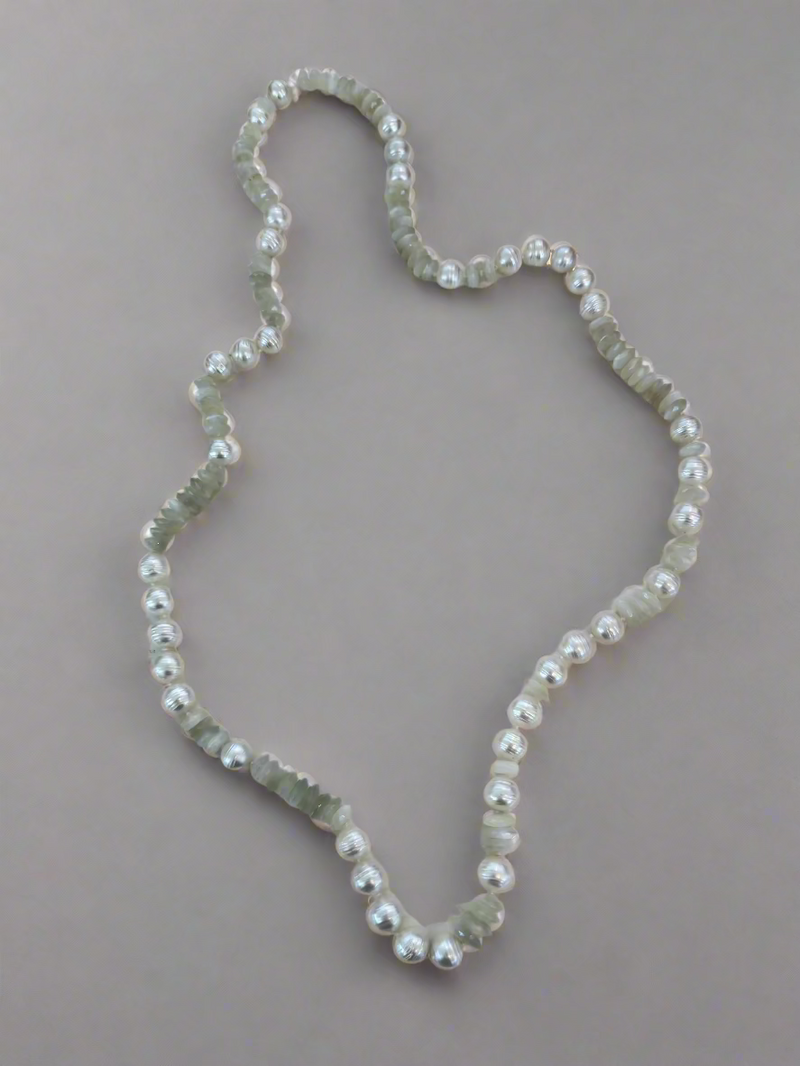 Faceted Moonstone Beads and Australian Southsea Pearls