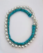 Sleeping Beauty Turquoise Heishi and Australian Southsea Baroque