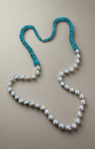 Sleeping Beauty Turquoise Heishi and Australian Southsea Baroque