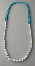 Sleeping Beauty Turquoise Heishi and Australian Southsea Baroque