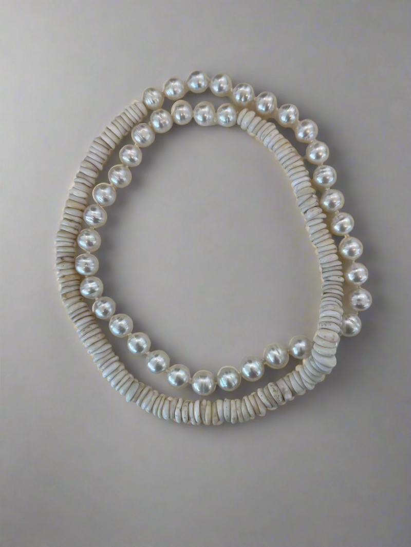 Puka Shells and Southsea Baroque Pearls