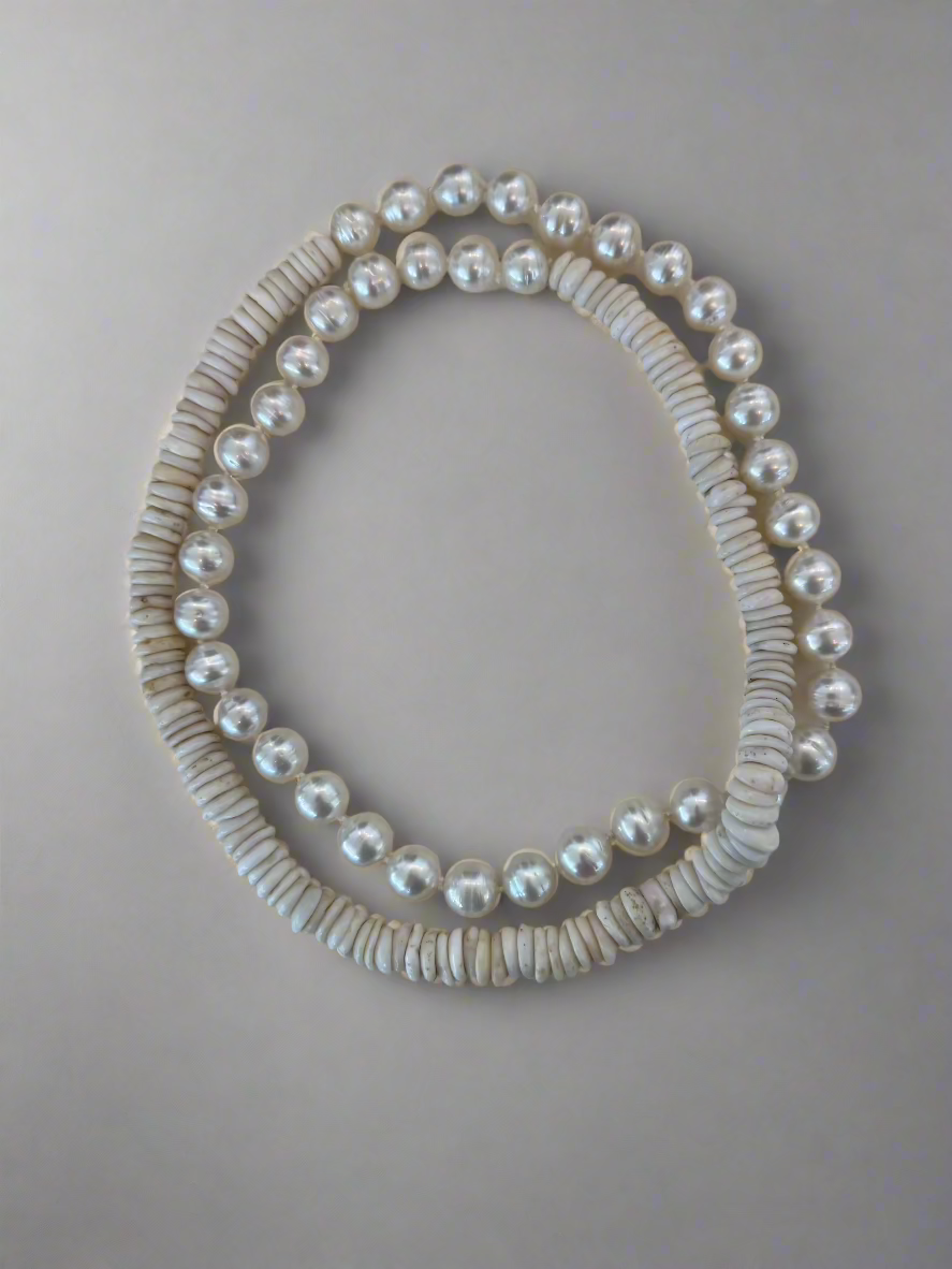 Puka Shells and Southsea Baroque Pearls