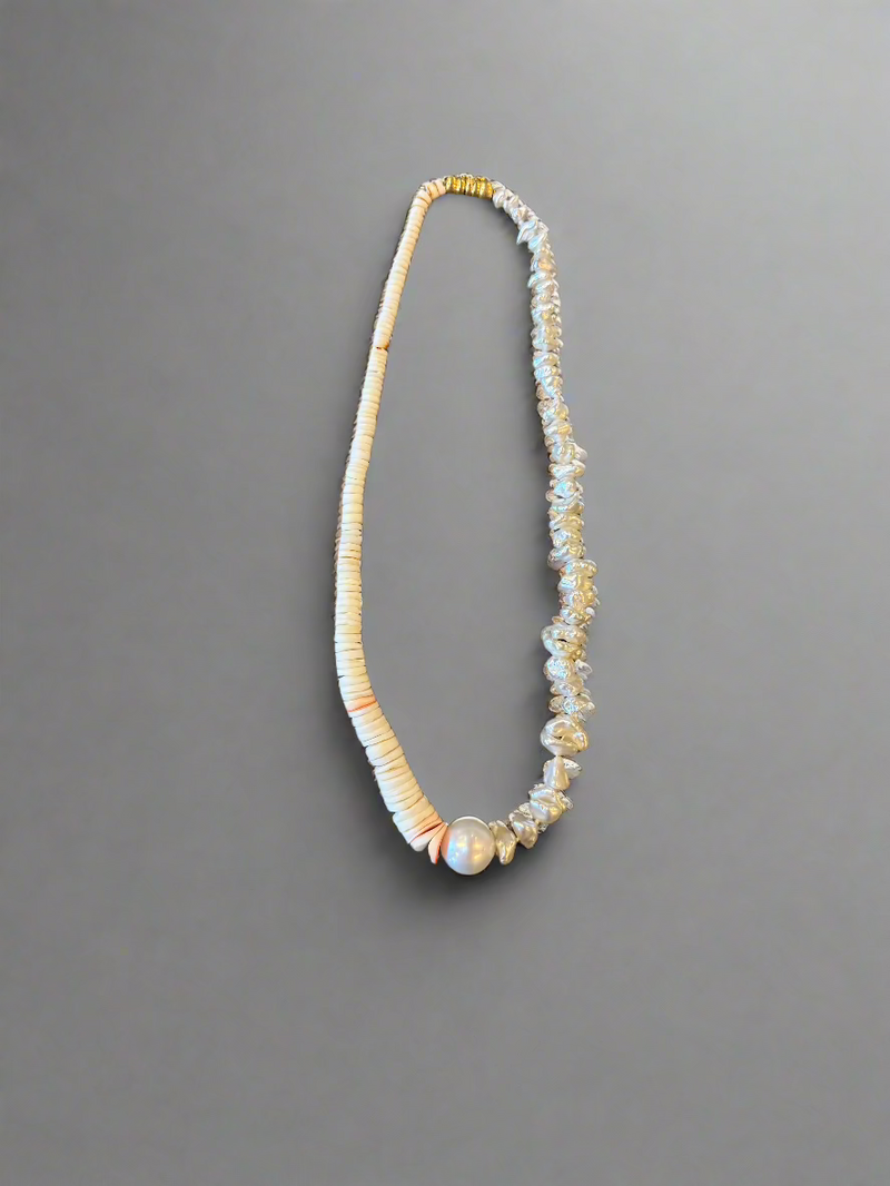 70's Vintage Hawaiian Puka & Australian Keshi and Round Pearls