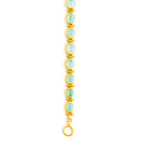 22K Yellow Gold Hinged Cabochon Emerald Bracelet