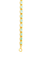 22K Yellow Gold Hinged Cabochon Emerald Bracelet