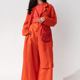 Silk Trouser with Pockets and self-tie waist