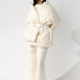 Washed Nylon Down Coat with Pockets