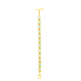 22K Yellow Gold Hinged Cabochon Emerald Bracelet