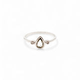 Ileana Makri 18K White Gold Diamond Tear Ring