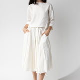 Louiza Babouyan Linen Top with Bracelet Sleeves