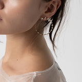 18K Yellow Gold Large Circle Hoops with Diamonds