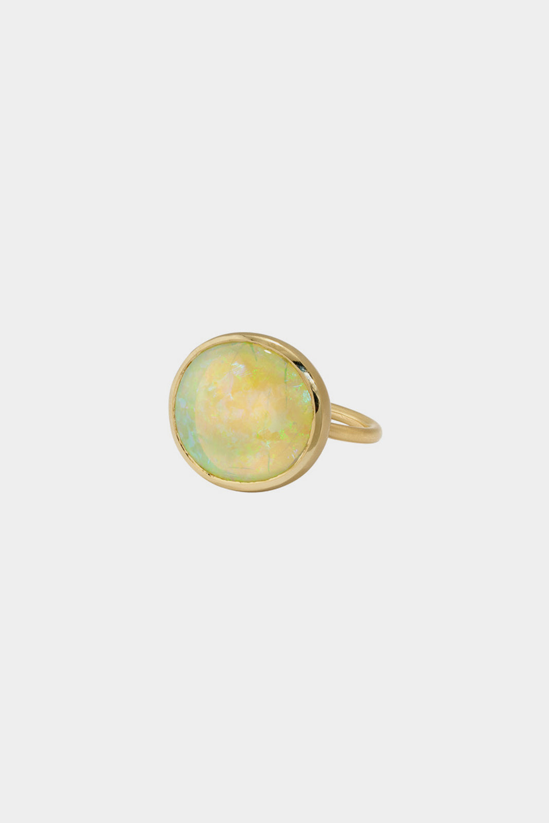 18K Yellow Gold Ring with Bezel Set Opal