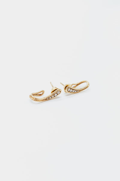 18K Yellow Gold Fluid Diamond Earrings