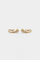 18K Yellow Gold Fluid Diamond Earrings