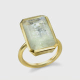 Irene Neuwirth 18K Yellow Gold Rectangular Rainbow Moonstone Ring
