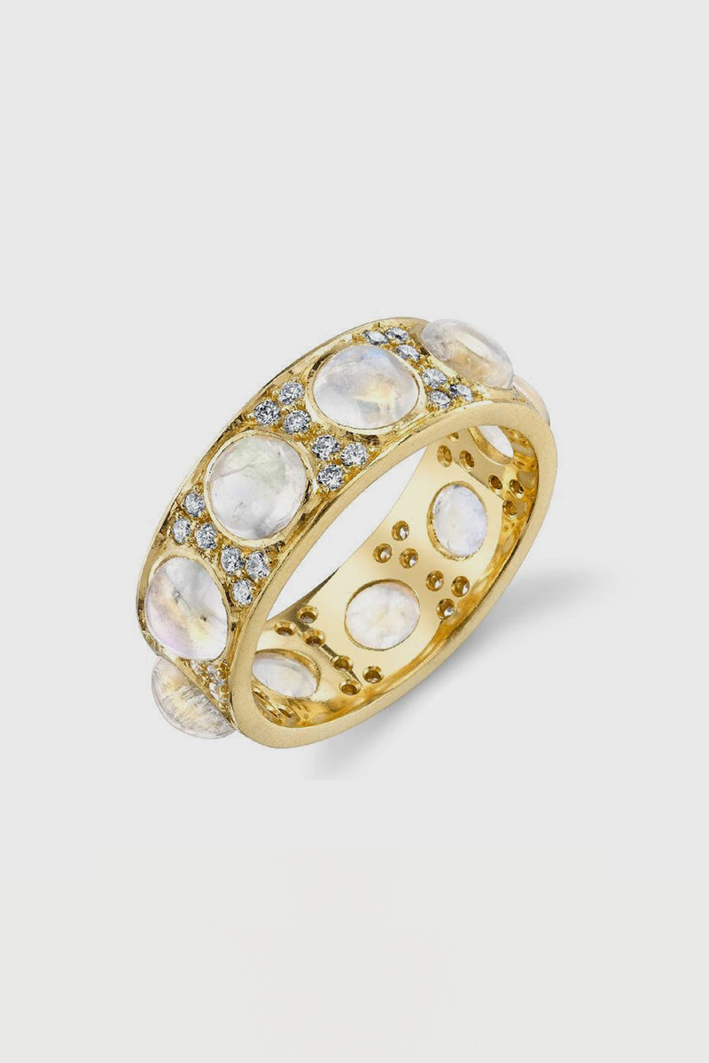 18K Rainbow Moonstone Ring