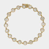Irene Neuwirth 18K Yellow Gold Bracelet with 5mm Rose Cut Rainbow Moonstone