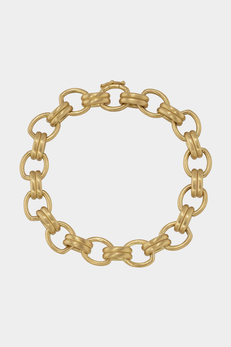 18K Yellow Gold  7" Double Oval Link Bracelet